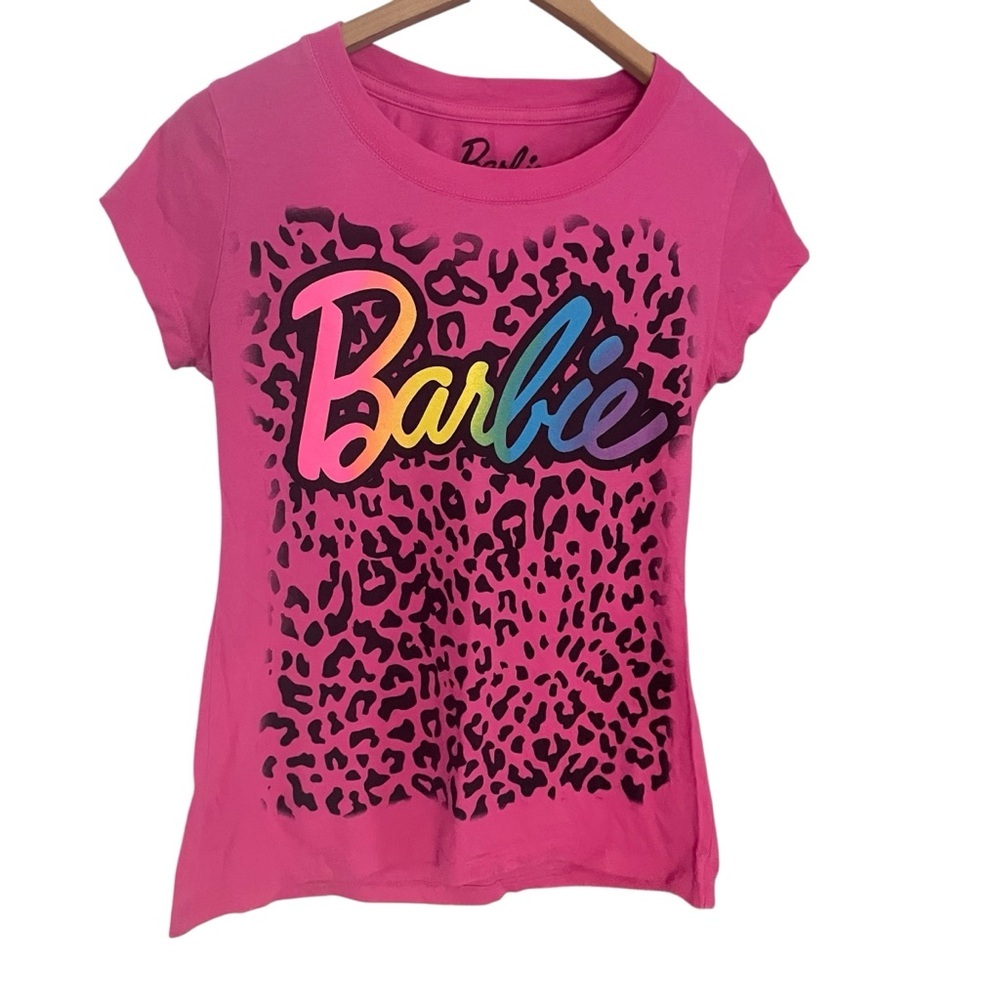 Barbie Pink Leopard Graphic Tee Size Medium